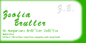 zsofia bruller business card